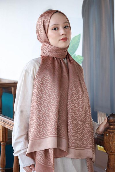 Hint İpek Double Paint Cotton Jacquard Shawl Pmkjkv02-01