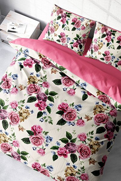 MonoHome Dance Of Roses Naturel Çift Kişilik Nevresim Takımı