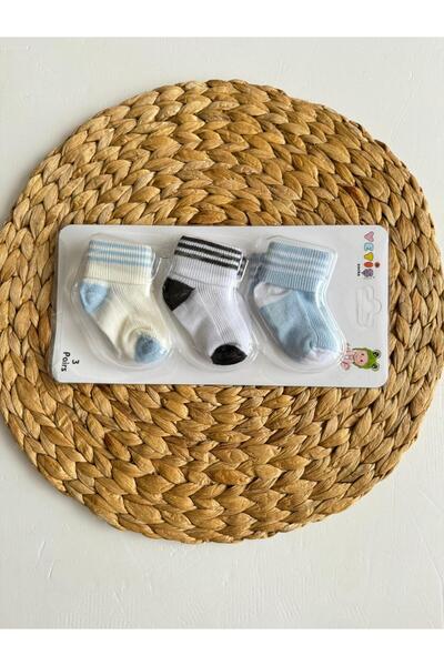 PİLEKİ BABY 3 Lü Set Kombin Yenidoğan Pamuklu Bebek Patik Çorap Bebek Hediyelik