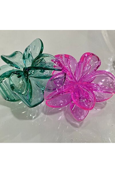 GÖKSU 2 Adet Lotus Çiçeği Mandallı Toka 8 Cm Büyük Boy