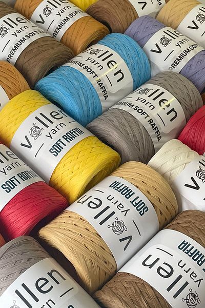 vollen yarn Μαλακό σχοινί από χαρτί Raffia, Φυσικό σχοινί Raffia, Σχοινί καθρέφτη, Σχοινί τσάντας, Supla, Σχοινί καπέλου και οργάνων, Saks Blue