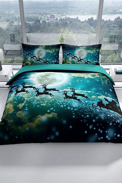 PerlaSera NY Deer 3D Cotton Satin Double Duvet Cover Set