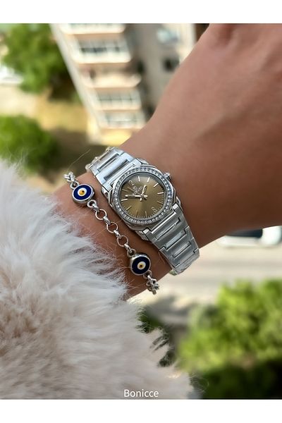 Reward Silver Color Brand Steel Cord Women's Wristwatches Bracelet