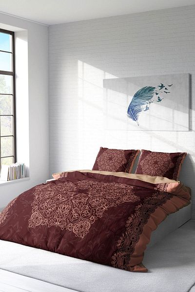 PerlaSera 3D Custom Design - Double Cotton Satin Duvet Cover Set, Browny