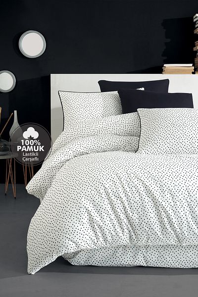 Cote Blanc 100% Cotton Single Elastic Duvet Cover Set