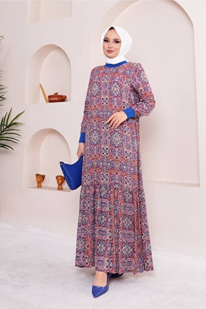 She Olive فستان جونكا حجاب فيسكون - ساكس أزرق