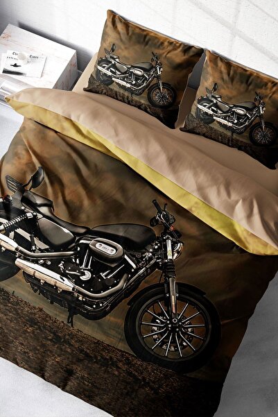 MonoHome Σετ Παπλωματοθήκη Μοτοσικλέτας 3d Cotton Satin Διπλό