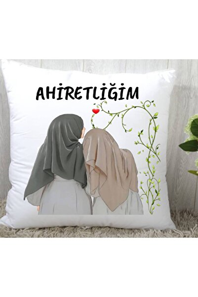 HEN GSM Ahiretliğim yazili 2 arkadasa ozel dost yastik