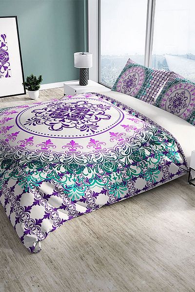 PerlaSera Focus 3d Cotton Satin Double Duvet Cover Set