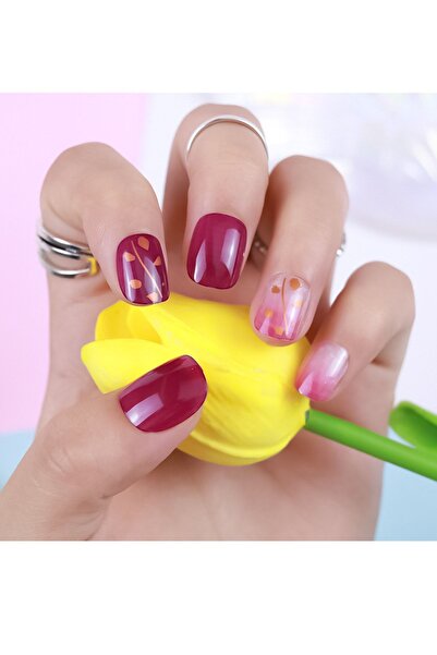 ruby face Kısa Küt Kendinden Yapışkanlı 12'li Takma Tırnak Seti