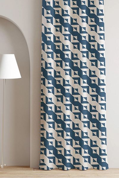 AYSHOME AysHome- Pyramid Patterned Room Background Curtain, Pay Attention to Size
