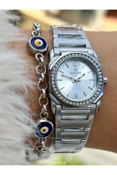 Reward Silver Color Brand Steel Cord Women's Wristwatches Bracelet