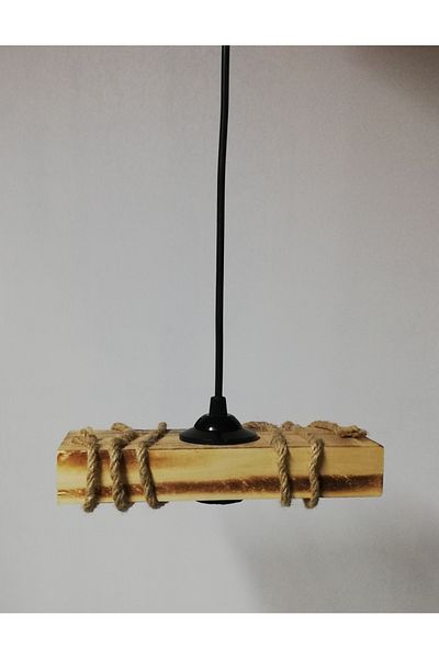 TEKAY AYDINLATMA Single Wooden Pendant Lamp - Single Wooden Chandelier
