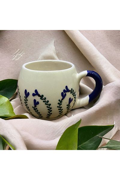 SeraCEY Embossed Hand Embroidered Balloon Mug - Navy Blue
