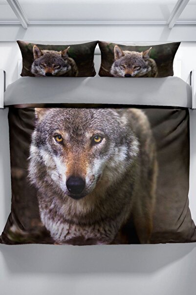 Cattleya Wolfeyes 3d Cotton Satin Double Duvet Cover Set