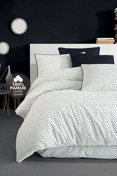 Cote Blanc Set cuvertură de pilota elastică King Size 100% bumbac