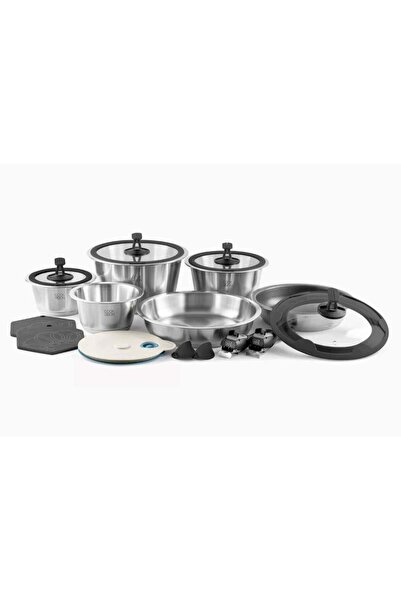 cookvision İç İçe Geçen 17 Parça Sapı Çıkartılan Vakum Kapaklı İndüksiyonlu Ç...