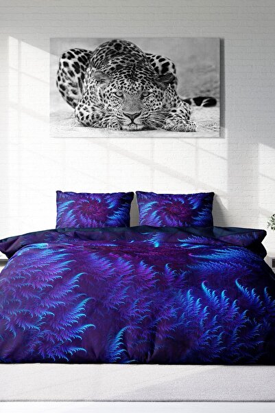 PerlaSera 3D Custom Design Duvet Cover Set - Double, Cotton Satin, Purple Energy