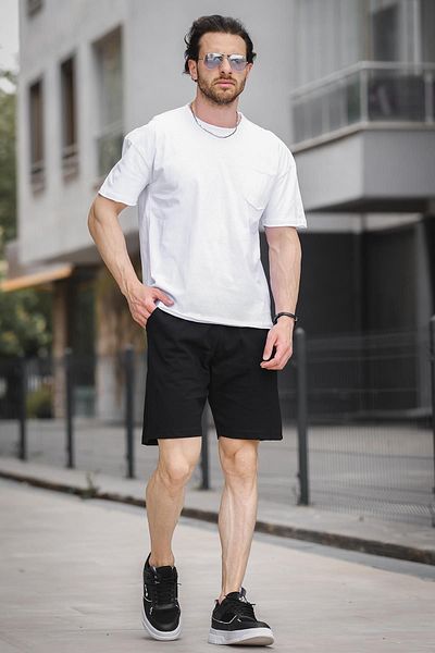 Oksit Trc 2816 Set de tricou cu pantaloni scurți oversize pentru bărbați cu buzunare
