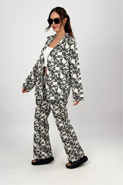 Betimoda Women's 2-Piece Linen Shirt Wide Leg Palazzo Trousers Bottom Top Set