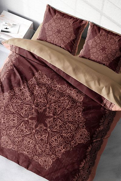 PerlaSera 3D Custom Design - Double Cotton Satin Duvet Cover Set, Browny