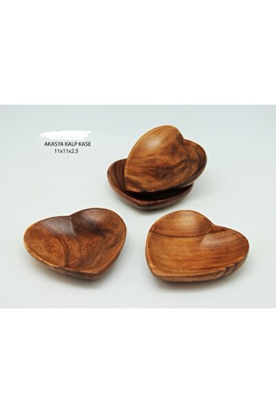 DURA 11x11x2.5 Cm Single Acacia Bowl with Heart