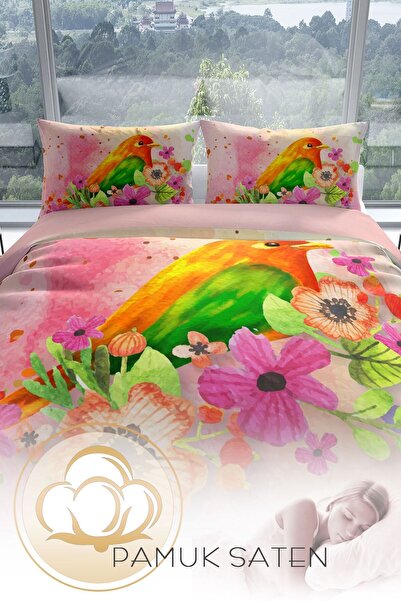 PerlaSera Birdnest 3d Бавовняний сатеневий двоспальний комплект постільної білизни