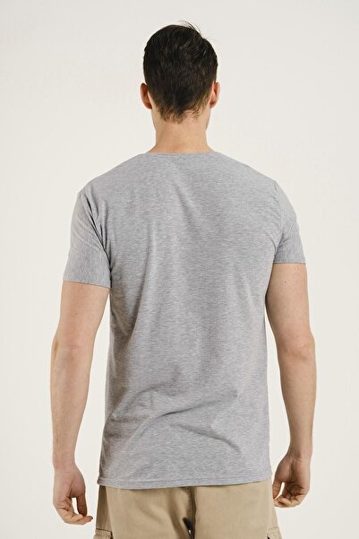 Oksit Men's Riley V-Neck Slim Fit Basic T-Shirt