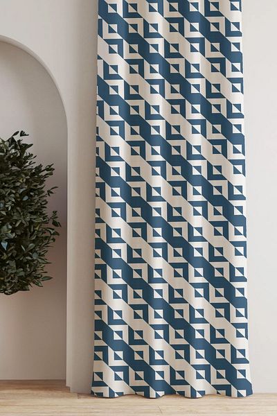 AYSHOME AysHome- Pyramid Patterned Room Background Curtain, Pay Attention to Size