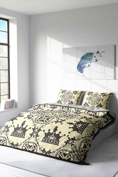 PerlaSera King Royal Classic Double Duvet Cover Set - Tightly Woven Cotton Satin, 3D Custom Design