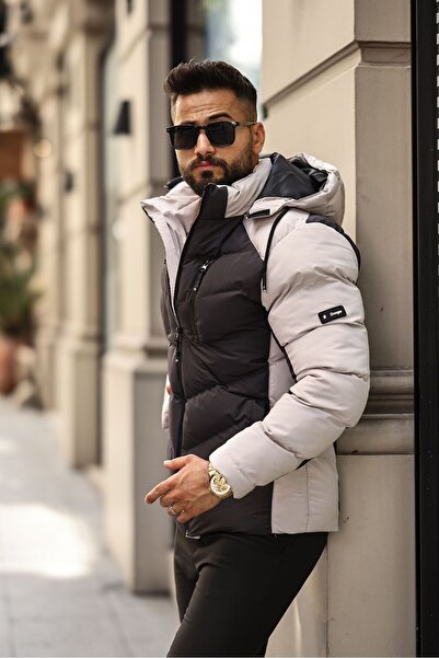 DOXGER Aurora Erkek Slim Fit Su ve Rüzgar Geçirmez Mont | Çıkarılabilir Kapüşonlu, 5 Cepli