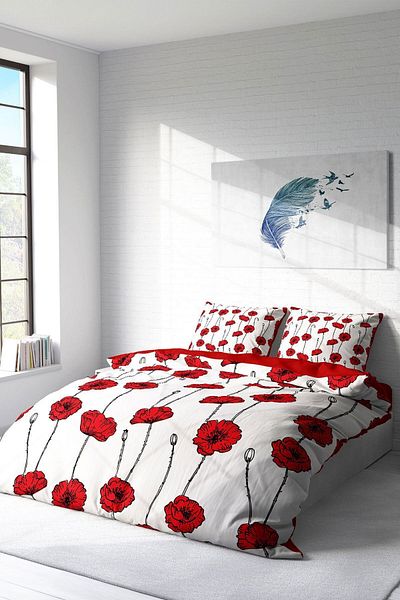 PerlaSera 3D Custom Design - Double Cotton Satin Duvet Cover Set, Rosebud