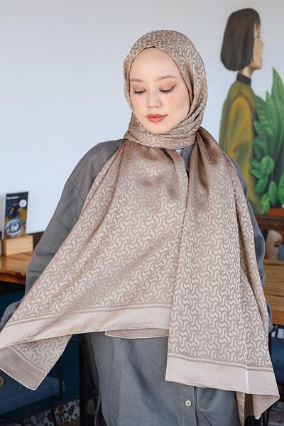 Hint İpek Double Paint Cotton Jacquard Shawl Pmkjkv02-05