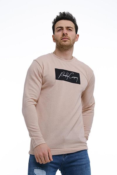 Oksit Πλεκτό ανδρικό πουλόβερ Lot Slim Fit Embroidered Crew Neck