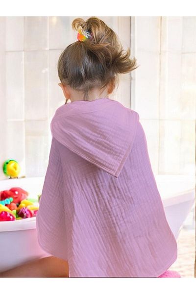 Joyous Mom Kids أربع طبقات من قماش الموسلين للأطفال الرضع قماط منشفة حمام من القطن منشفة الشاطئ المعطف 4 طبقات