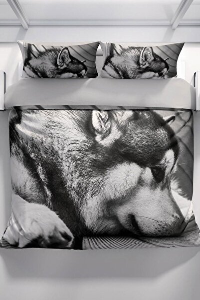 PerlaSera Σετ παπλωματοθήκη Wolfie 3d Cotton Satin Διπλό