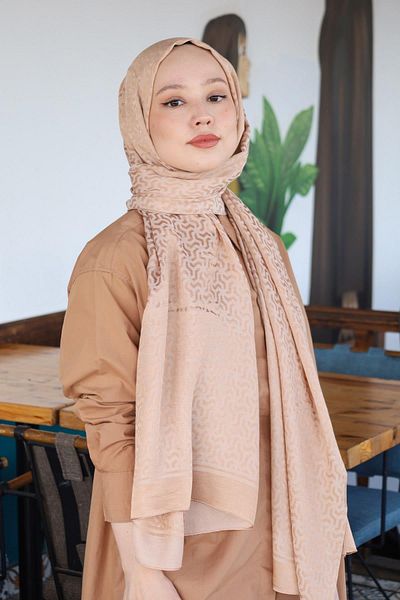 Hint İpek Double Paint Cotton Jacquard Shawl Pmkjkv02-06