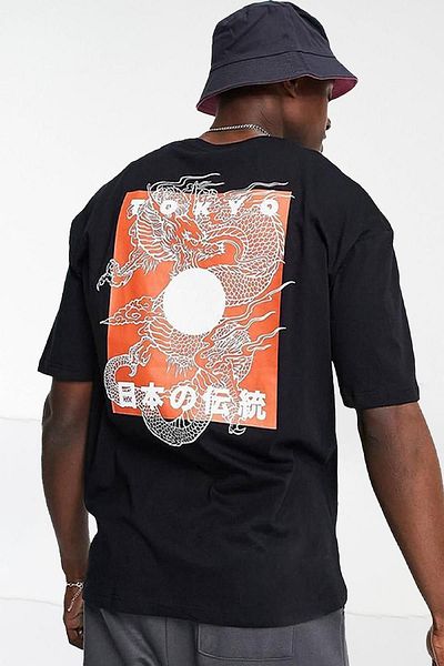 Oksit Toshiro Yakuza Dragons Унисекс тениска с голямо деколте