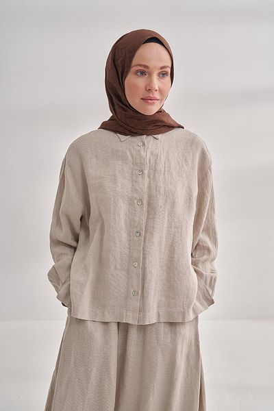 ARMANDA Nanya Jacquard Brown Patterned Shawl