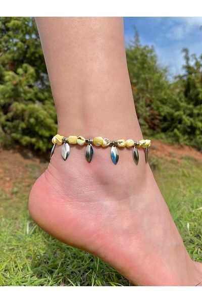 Beykan Natural Stone Colored Mother of PearlModelNo :1 - Dangle Anklet