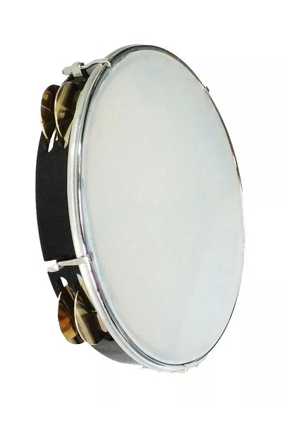 Unosell Cymbal Tambourine with Bell Plastic Skin 31 Cm, Tambourine Tambourine Riq Marine W / Cymbals
