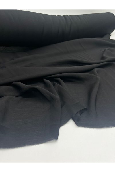 Kumaş Sevdası Silky Texture Black Viscose Voile Width 150 cm (shows insideUsed as a Lining. Does Not Contain Polyester)
