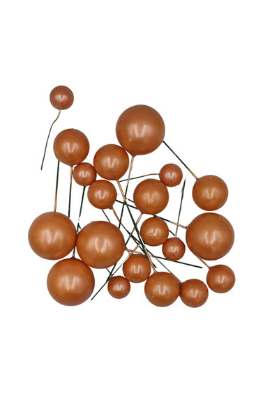 PASTRY PLANET Cake Top Ball Ornament 20 Pieces (Metallic Salmon Color)