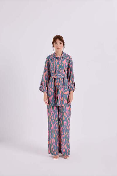 Garzia İtalia Linen Patterned Pipe Leg Trousers
