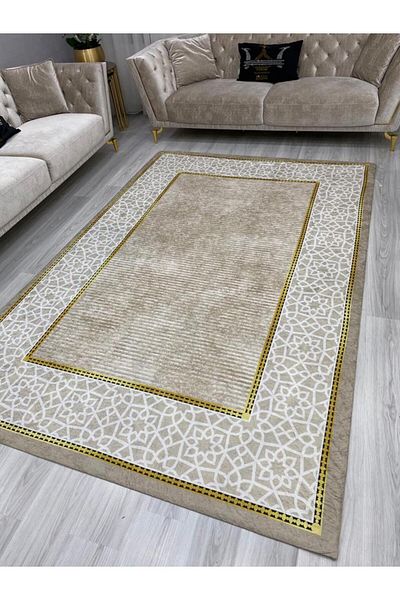 ALLGELSİN 12m2 Large size striped Carpet Cover - 300x400cm, WashaBle, Twelve square Meters