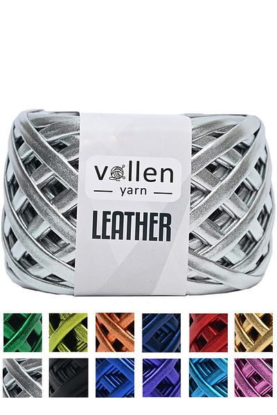 vollen yarn Premium Leather Rope Metallic Rope Bag Rope, Shiny Combed Cotton Rope.120 Grams, Silver Gray