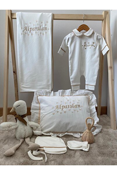 VolleM İsimli Hastane Çıkışı 5'Li Set  ( İsme Özel Tulum, Nakışlı Battaniye v...