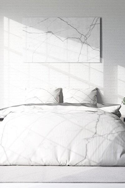 PerlaSera Σετ Παπλωματοθήκη Διπλό Πυκνό Βαμβακερό Σατέν 3d Special Design Lux Marble (δεν περιλαμβάνεται σεντόνια)