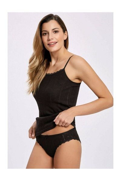 Tutku Cameră de corp suspendată din frânghie jacquard de culoare neagră 2 bucăți
