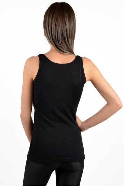 Tutku Women's Black 6 Pieces Jacquard Wide Strap Undershirt 201